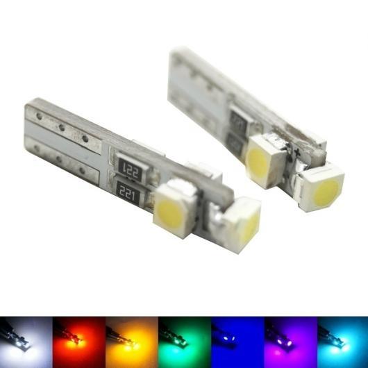 10ピース T5 74 17 0.5W 1210 3SMD 3528 3LED CAN-BUS エラ...