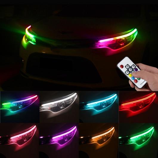 2ピース 45 60 cm ユニバーサル 防水 フレキシブル RGB デイタイムランニングライト D...