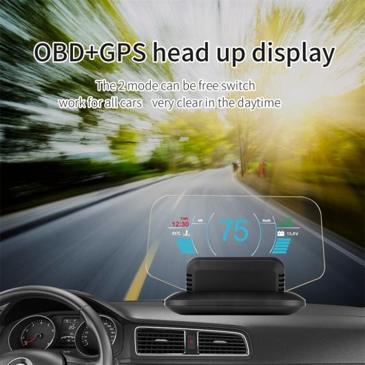 C1 ミラー HUD ヘッド アップ ディスプレイ OBD2 GPS デュアル システム ナビゲーシ...