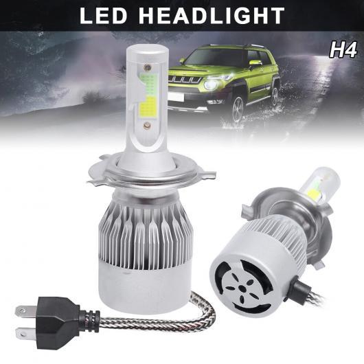 36W 3800LM H4 COB LED ヘッドライト キット 6000K ホワイト+8000K ...
