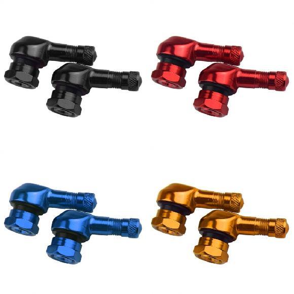 2ピース アルミニウム 合金 オートバイ ホイール タイヤ チューブレス バルブ ステム バルブ オ...