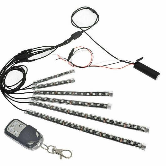 16X オートバイ RGB LED 防水 アンダー ライト ストリップ ネオン キット APP/リモ...