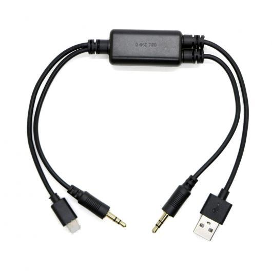 3.5mm オーディオ ジャック USB AUX 入力 アダプタ ケーブル BMW ミニクーパー i...