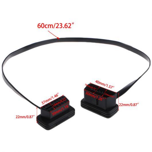 16ピン フラット薄型 OBD2 メス Y スプリッタ肘延長 ケーブル AL-AA-7760 AL