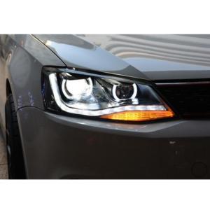 適用: VW ジェッタ ヘッドライト 2012-2016 ジェッタ LED ヘッドライト GIT ヘッド ランプ エンジェルアイ LED ハロゲン ヘッドライト AL-OO-8486 AL