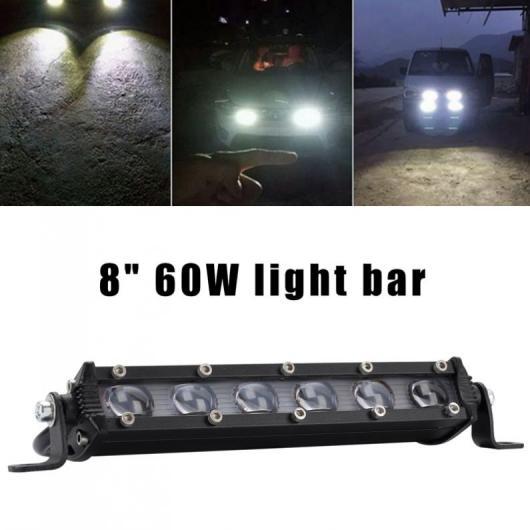 ユニバーサル 防水 8インチ 6000LM 60W LED ワーク ライト バー LED ヘッドライ...