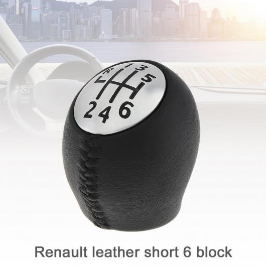6速 ABS プラスチック+レザー マニュアル ギア シフト ノブ 適用: ルノー/RENAULT ...