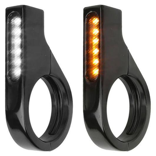 ウインカー 12V オートバイ フロント フォーク LED ウィンカー ユニバーサル シーケンシャル...