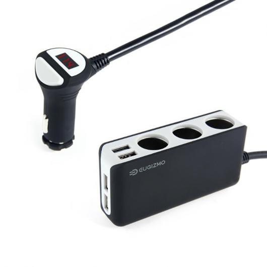 4USB ポート3ウェイ カー シガーライターソケットスプリッタ充電器DC 12〜24ボルト シガー...