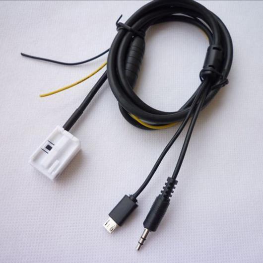 車用ケーブル メディア ステレオ AUX入力 オーディオ 拡張 ケーブル アダプタ ピンコネクタ ベ...