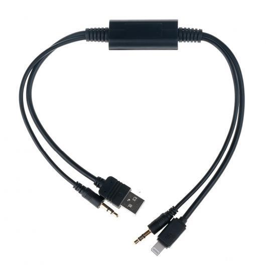 カー オート 3.5mm USB AUX オーディオ アダプタ ケーブル オスインタフェース 44c...