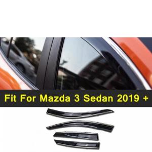 自動車 スタイリング サイド バイザー ガード ウインドウ レイン 日よけ シェルター カバー トリム 4ピース 適用: MAZDA3 セダン 2019-2022 AL-PP-4340 AL｜apagency