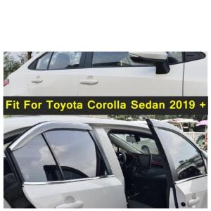 エクステリア ウインドウ バイザー カバー 適用: トヨタ カローラ セダン 2019-2022 日よけ レイン デフレクター ガード 吹き出し口 AL-PP-4384 AL