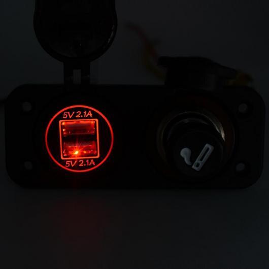 5V 4.2A 電圧計 デュアル USB ポート 防水 IP65 ブラック マリン LED ロッカー...