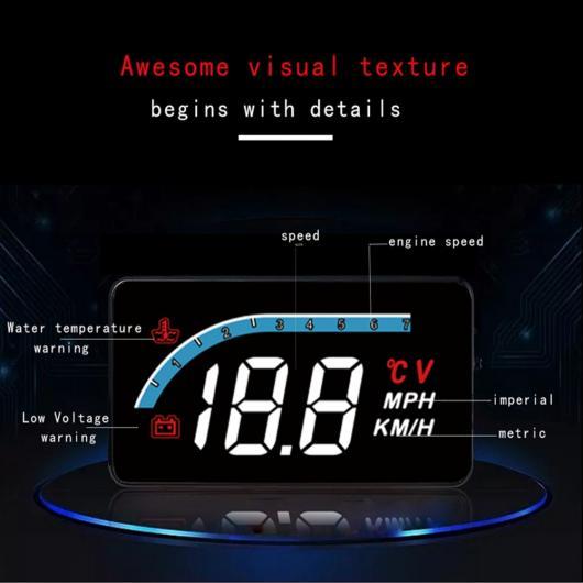 HUD ヘッド-アップ ディスプレイ OBD2-スタイリング HUD ディスプレイ スピード超過 ワ...