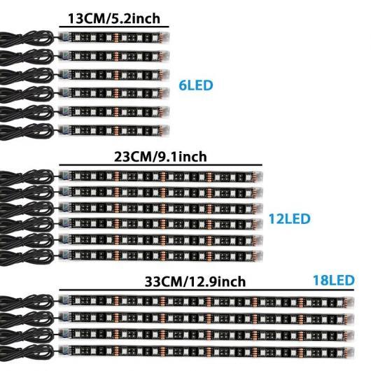 16X オートバイ RGB LED 防水 アンダー ライト ストリップ ネオン キット APP/リモ...