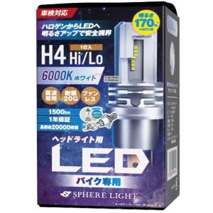 スフィアライト(Spherelight) LEDヘッドライト 6000K H4 Hi/Lo バイク用 SLASH4B060 2輪｜apagency