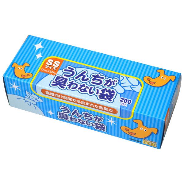 クリロン化成 うんちが臭わない袋 BOS ペット用 SSサイズ 200枚入 マチなし コンパクトな箱...