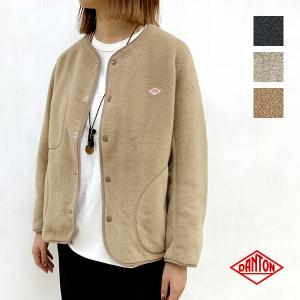 ダントン DANTON レディース ノーカラー フリース ジャケット