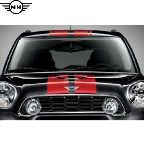 MINI純正 スポーツ・ストライプ・エンジンフード/トランク・セット (チリ・レッド) (R60)