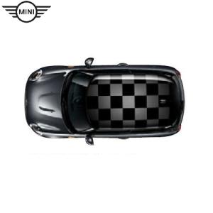 MINI純正 ルーフ・ステッカー   "CHEQUERED FLAG"（チェッカーフラッグ）（F55）（電動ガラス・サンルーフ非装備車用）（ブラック・ルーフ用/グレー）｜apdirect