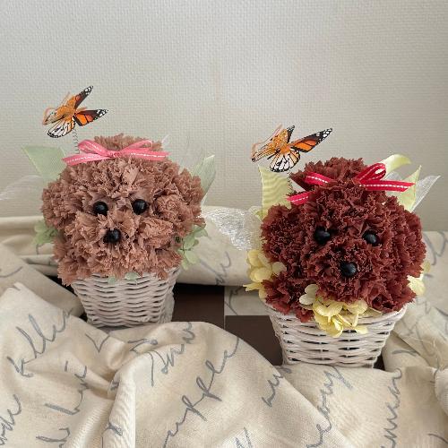 プリザーブドフラワー トイプードルアレンジ★花 ギフト誕生日 送別 卒業 結婚 お祝い 記念日 プレ...