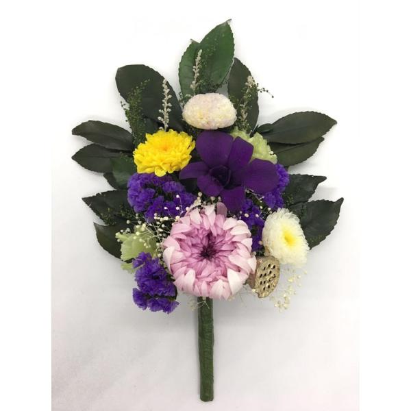 プリザーブドフラワー仏花紫★花 贈り物 供物 お供え お供え花 お悔やみ 花 法事 四十九日法要 命...