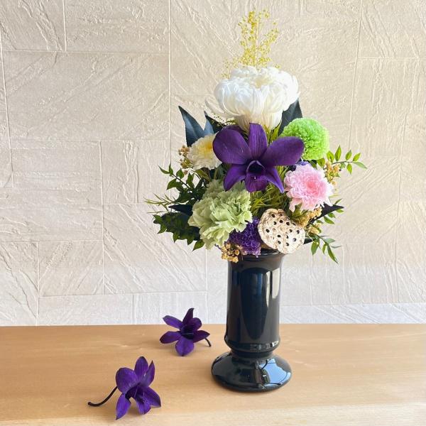 プリザーブドフラワー仏花白波　桃花★花 贈り物 供物 お供え お供え花 お悔やみ 花 法事 四十九日...