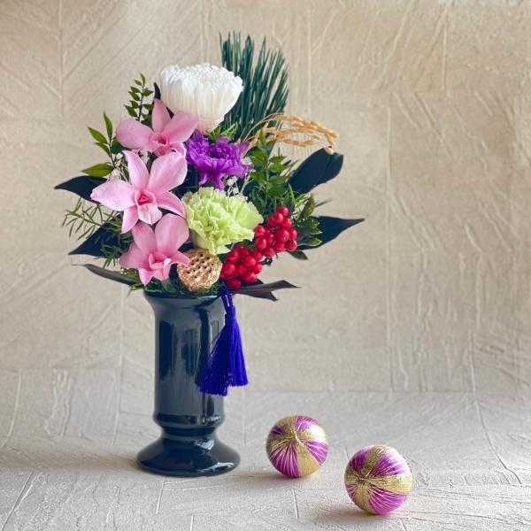 プリザーブドフラワー仏花 春彩 正月★花 贈り物 供物 お供え お供え花 お悔やみ 花 法事 四十九...