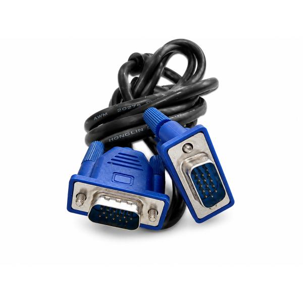 VGA D-Sub15ピン 延長ケーブル 1.5m オス→メス ディスプレイ モニター接続 中古 動...