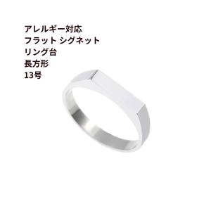 5個］ フラット シグネット リング台 長方形 * 約9号サイズ ［ 銀