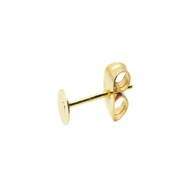 [300個] 316 丸皿 4mm ピアス [ ゴールド 金 ] キャッチ付き サージカルステンレス...