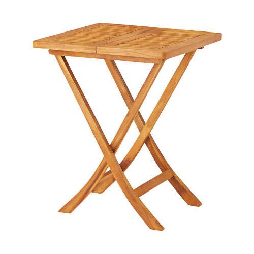 折り畳み式テーブル 天然木 木製 チーク材 コンパクト 正方形 幅60 ナチュラル インテリア テラ...