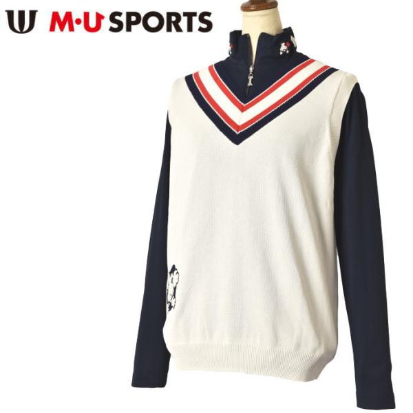 50％OFFセール！ MUスポーツ M・U SPORTS ゴルフ 2023秋冬新作 レディース Vネ...