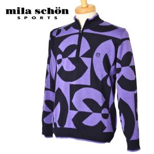 30％OFFセール！ ミラショーン スポーツ ゴルフ mila schon sports 2023秋冬新作 メンズ ハーフジップセーター 服 ゴルフウェア｜aplaton