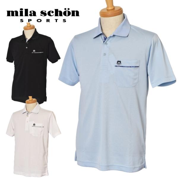 ミラショーン スポーツ ゴルフ mila schon sports 2025春夏新作 メンズ 半袖ポ...