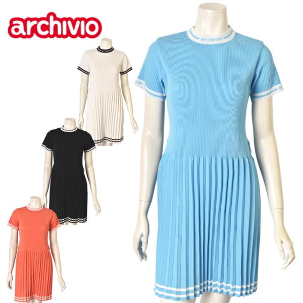 アルチビオ archivio ゴルフ 2026春夏新作 レディース 半袖リブニットワンピース 服 ゴ...
