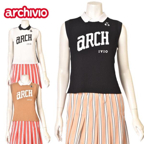アルチビオ archivio ゴルフ 2026春夏新作 レディース 異素材使いノースリーブプルオーバ...