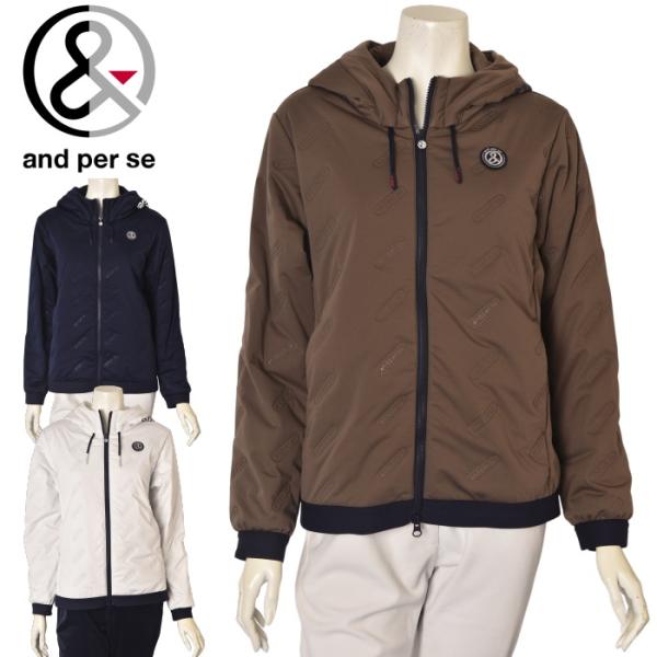 アンパスィ and per se ゴルフ 2025秋冬新作 レディース 中綿フーディーブルゾン 服 ...