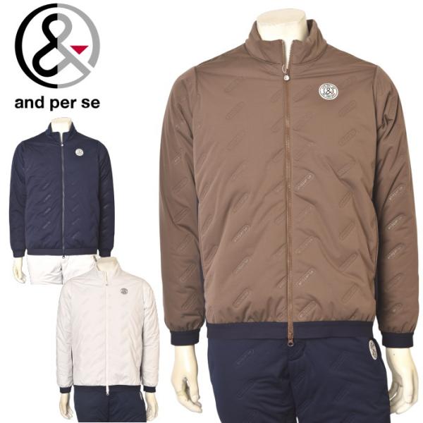 アンパスィ and per se ゴルフ 2025秋冬新作 メンズ 中綿ジップアップブルゾン 服 ゴ...