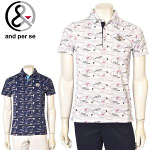 and per se ゴルフ　2025春夏新作　モックネック半袖 and per se アンパスィ ゴルフ 2025春夏新作 メンズ 半袖