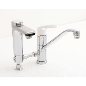 ミナミサワ SN1TW-L スイスイFORM 自動水栓付（左）シングル混合栓 泡沫吐水（ソフト水流）...