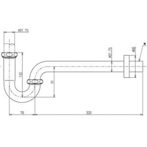 TOTO T7W85 洗面器用排水金具 壁排水金具 Pトラップ｜aplus-store