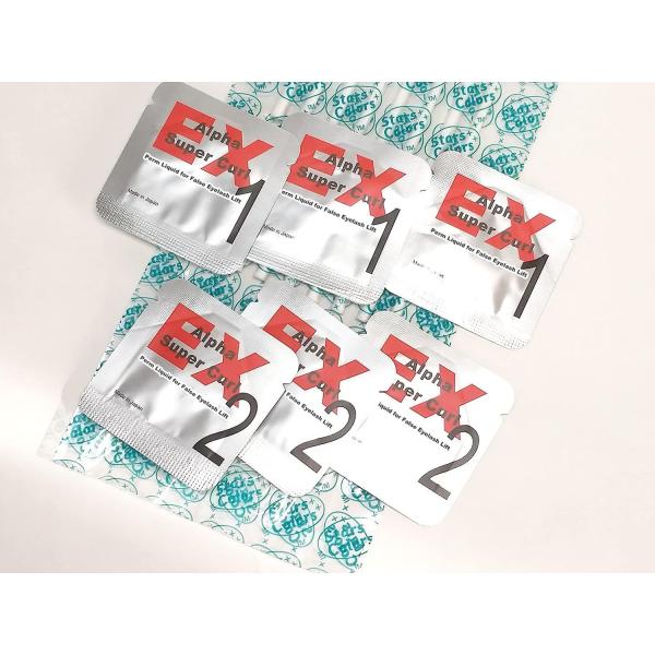 つけまつげ用パウチＥＸパーマ液＆粘着ロット３２本セット