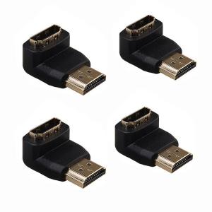 HDMI 90度 変換アダプタ L型変換アダプタ 延長 直角 HDMIオス to HDMIメス 狭い場所対応 4個セット ハイスピードポート