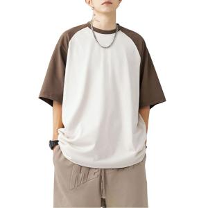 Oumly Tシャツ メンズ 半袖 五分袖 シンプル おしゃれ カジュアル 無地 人気 ゆったり か...