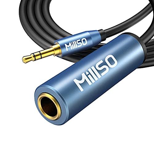 6.3mm標準ジャック 2m MillSO ヘッドフォン 変換プラグ 延長コード 6.35mm(メス...