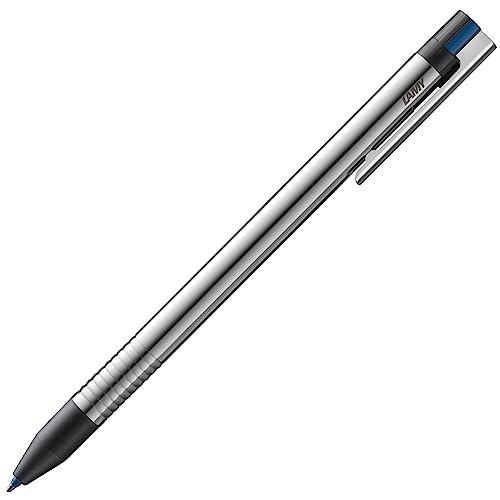 LAMY ロゴ 3 色 ? ステンレス製のマルチカラーボールペン（黒、青、赤）で、色選択機構付き ?...