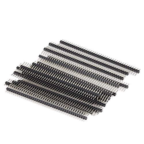 KKHMF 20個 2.54mm 40-Pin DIY単一列端子ピン ヘッダー ストリップ PCB ...