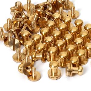 リベット ネジ式 6mm 金具 真鍮 30個入り ネジ入り 金具 財布 レザークラフト 材料 DIY ハンドメイド パーツの商品画像